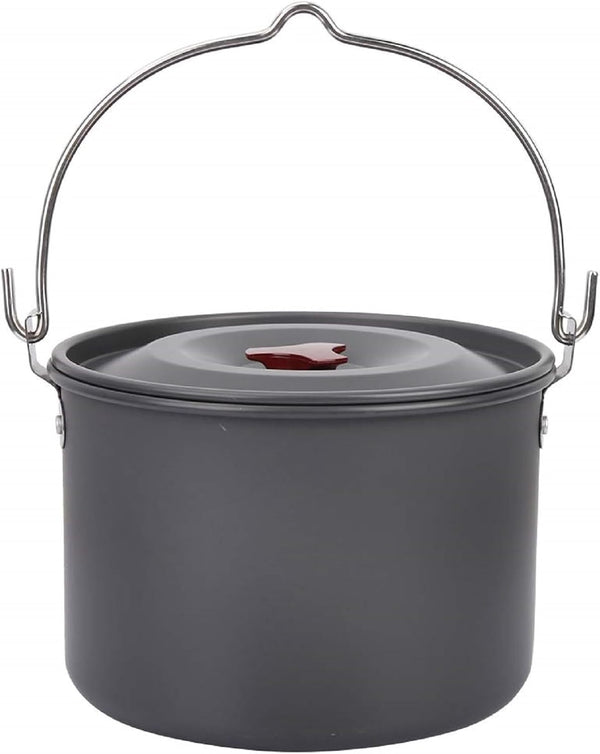Portable Lightweight Camping Pot Set for Outdoor Cooking, Hanging Camping Pot for Hiking Adventure