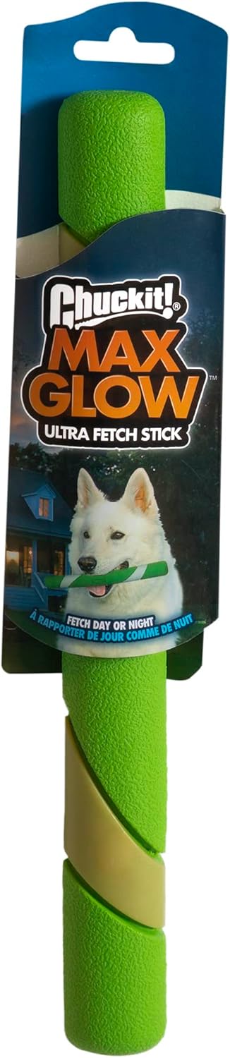 Chuckit! Max Glow Ultra Fetch Stick Outdoor Dog Toy, 12 Inches for All Breed Sizes