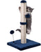 Cat Scratching Post Premium Basics, 22 in Sisal Scratch Posts with Hanging Ball for Kittens or Smaller Cats (Navy)