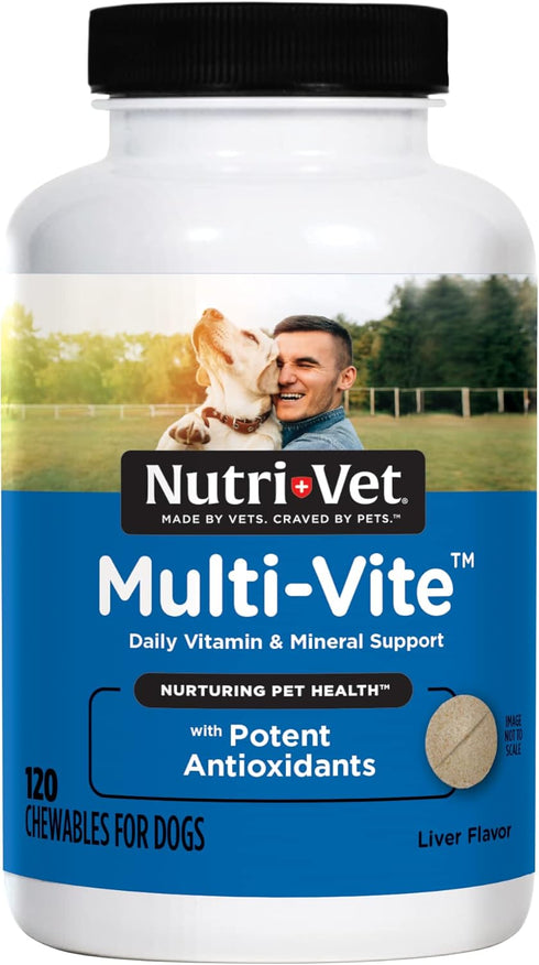 Nutri-Vet Multi-Vite Chewables for Adult Dogs, Daily Vitamin Support, 120 Count