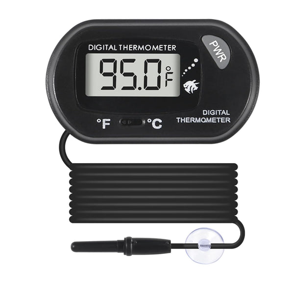 Shutao Digital Aquarium Thermometer with LCD Display - Water-Resistant Sensor Probe and Suction