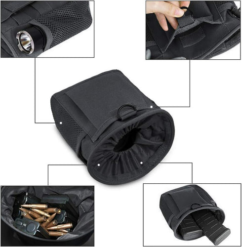 LIVANS Tactical Molle Dump Pouch, Adjustable Magazine Recovery Pouch for Airsoft Paintball Hunting Gear