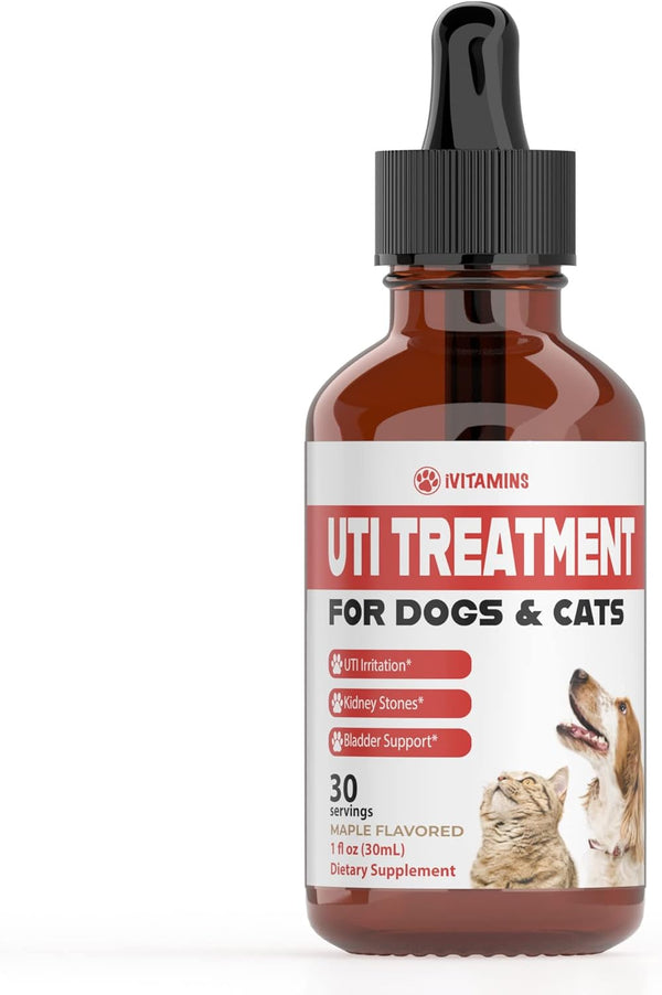 Dog UTI Treatment and Cat UTI Medicine, Cranberry Supplement for Dogs and Cats, 1 fl oz
