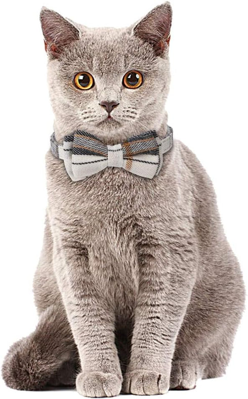 Faleela Breakaway Cat Collar with Bells - 2 Pack Adjustable Cat Collars with Bandana, Accessories for Cats and Small