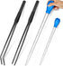 2 Pieces Aquarium Coral Feeder with Stainless Steel Feeding Tweezers, Syringe Spot Coral Feeding Tools (Blue, Black)