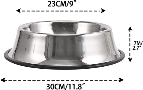 2Packs Stainless Steel Dog Bowl with Anti-Skid Rubber Base for Small/Medium/Large Pet, Perfect Dish, Pets Feeder Bowl and Water Bowl Perfect Choice for Dog Puppy Cat and Kitten (40oz)