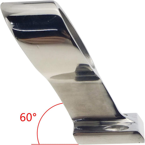 keehui Pair Heavy Duty 316SS 60° Marine Boat Stanchion Hand Rail Fitting LEFT-FRONT for 7/8" Tube