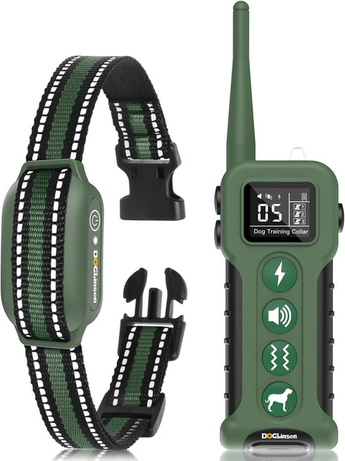 Dog Training Shock Collar with Remote 3300ft Range - Waterproof Rechargeable E Collar for 10-110lbs Dogs