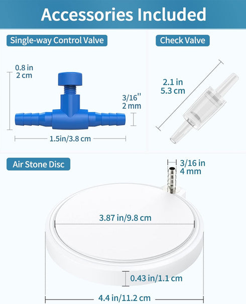 Pawfly Hemispherical Air Stone for Fish Tank, Round Micro Bubble Release Tool for Oxygen Diffuser