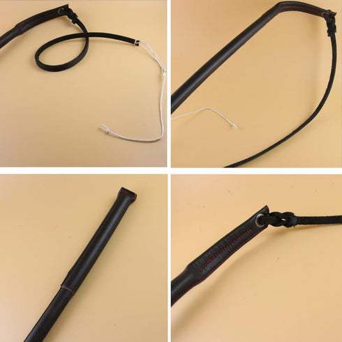 Pssopp Cowhide Dog Agitation Whip, Dog Teaser Wand for Pulling, Chasing, Chewing, Teasing, Outdoor Training