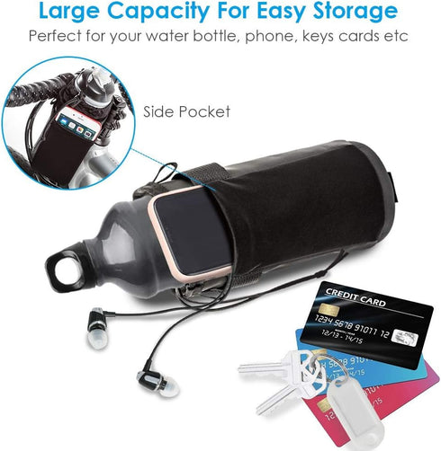 WOTOW Insulated Water Bottle Holder Bag, Bicycle Drink Cup Holder with Shoulder Strap for Cycling