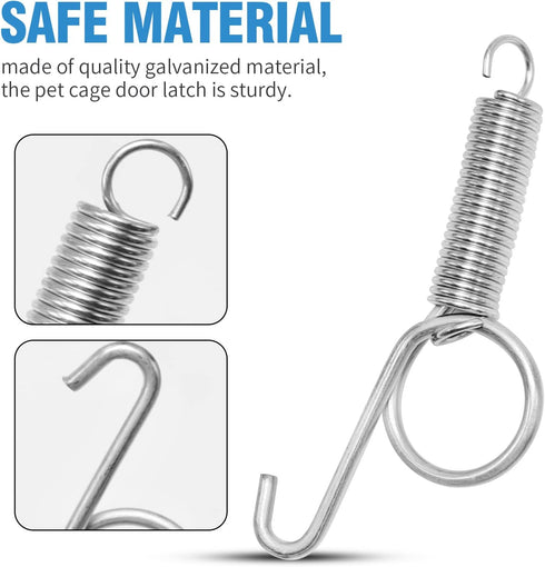 20 Pcs Metal Spring Cage Latch Door Hook for Fixing Rabbit, Dog, Cat, Birds, Rodents, Guinea Pig, Hamster