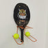 Tennis Racket Holder, Wall Mounted Metal Holder for Heavy-Duty Steel, Holds 6 Balls & 4 Racquets, Orange