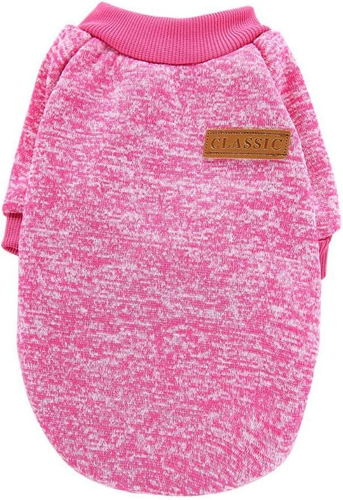Jecikelon Dog Clothes, Soft Puppies Sweater Winter Outfit for Dogs Small XXS XS Cat Apparel (Large, Rose Red)