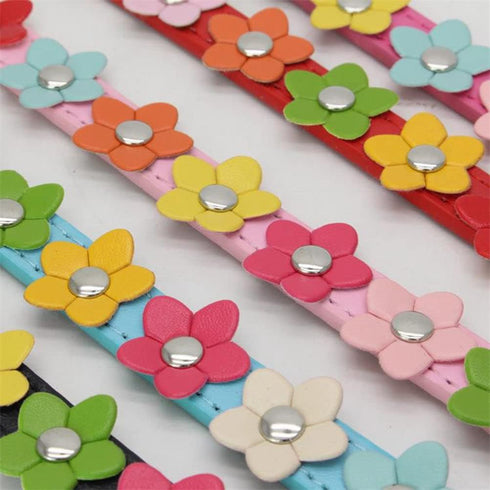 Flower Dog Collars for Small Dogs - Fancy Colorful Floral Cute Girl Puppy Collar for Tiny Cats, Hot Pink Xsmall