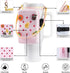 Water Bottle Pouch with Charm and Handle, Silicone Carrier Bag with Strap for Stanley Quencher Adventure