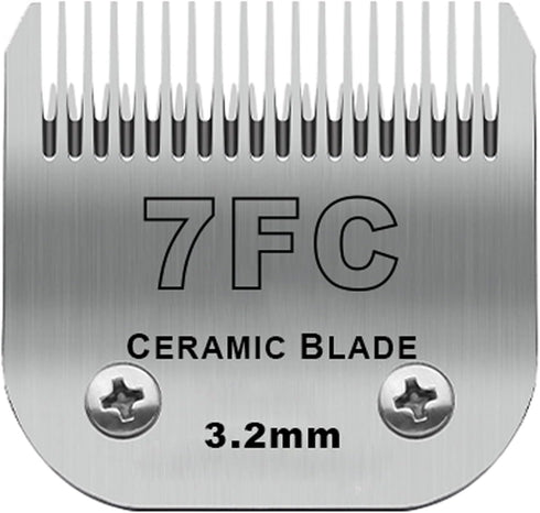 Detachable Pet Dog Clipper Blades Compatible with Andis Size-7FC, Oster A5, Wahl KM Series, Ceramic & Stainless Steel