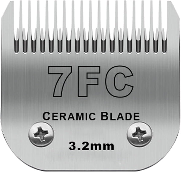 Detachable Pet Dog Clipper Blades Compatible with Andis Size-7FC, Oster A5, Wahl KM Series, Ceramic & Stainless Steel