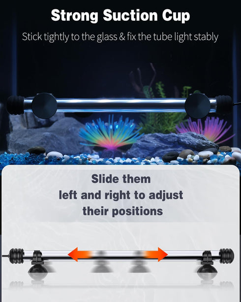 Pawfly 4.2 W Aquarium LED Light, 15.2 Inch Underwater Fish Tank Light with Timer and 8 Lighting Modes