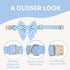 Adjustable Pet Bow Tie and Dog Collar for Small Medium Large Dogs, Cute Lady Bow and Dog Collars, Blue Polka Dots, Large