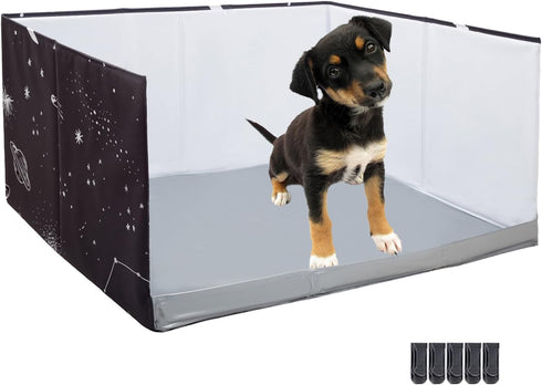Bencacawinstyle Dog Litter Box with High Walls,Pee Pad Holder Tray for Indoor Dog