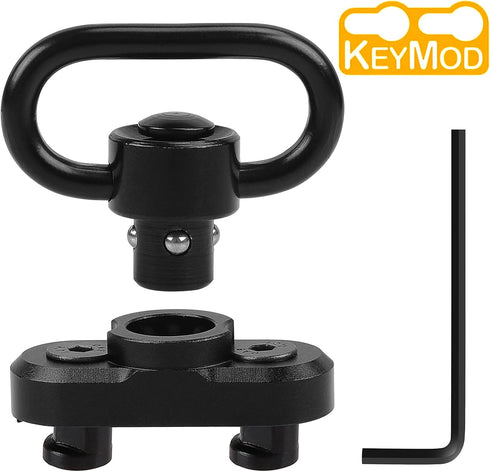 Keymod 2 Point Traditional Sling Mounts Sling Swivels, 2 Pack 1.25" Quick Detach QD Sling Swivels Mount Attachment for Key mod System