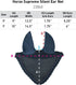 HORZE Supreme Peacoat Dark Blue Crochet Ear Bonnet - Sound Dampening Fly Protection for Sensitive Horses