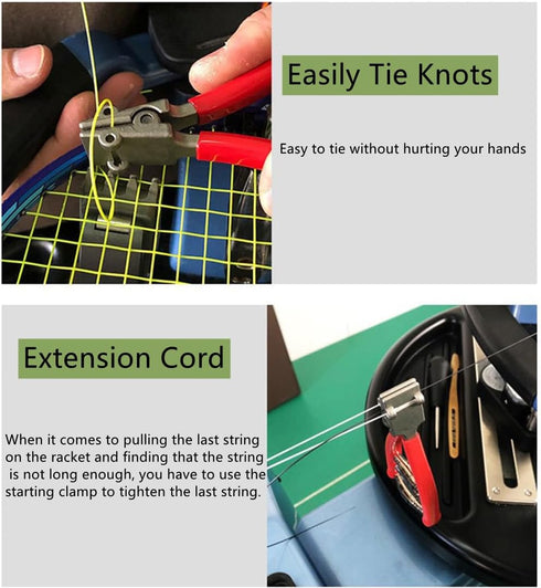 Tennis Ball Machine Stringing Clamp, 3 Spring Sports Starting Clamp Tools for Racket Stringing