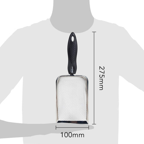 REPTI Zoo Stainless Steel Fine Mesh Reptile Sand Shovel, Long-Lasting Litter Cleaner, Terrarium Substrate Corner Scoop
