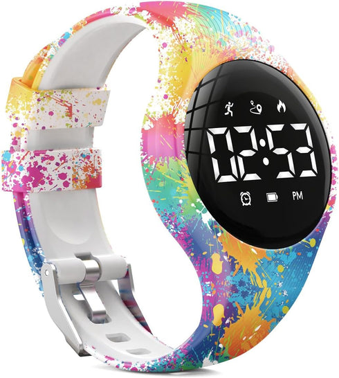 Kids Digital Pedometer Watch, Waterproof Fitness Tracker with Step Counting, Date/Alarm Clock/Timer for Children Teens