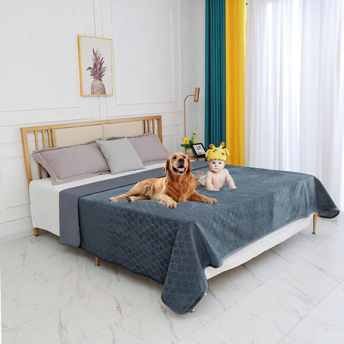 fuguitex Waterproof Dog Blanket Bed Cover - Dog Crystal Velvet Moroccan Fuzzy Cozy Plush Pet Blanket Throw for Couch