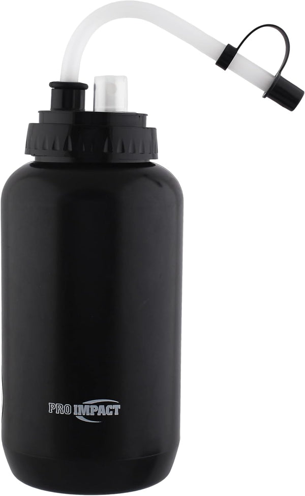 Pro Impact Squeezable Water Bottle - 35.5 Oz with Bendable Long Straw and Spray Cap