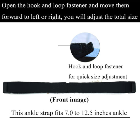 Hook and Loop Ankle Strap for Compatible with Fitbit Luxe Fitness Tracker, Sport Ankle Strap for Men and Women (Black)