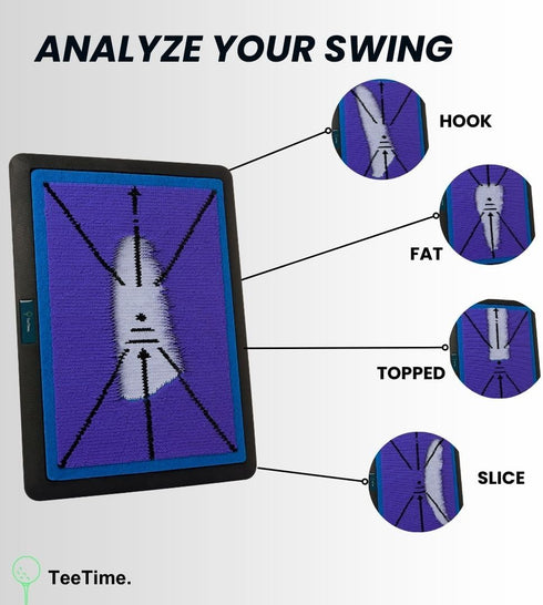 TeeTime Golf Practice Mat - Patent Pending Dual-Tone Sequin Design for Indoor/Outdoor Golf Training with Carry Clip