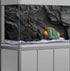 Stone Aquarium Background - Underwater Black Rock Fish Tank Background, Polyester with 6 EVA Double-Sided Tapes 36x18