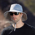 YOLAI Men's Foldable Mesh Fishing Hat - Adjustable Wide Brim Sun Protection