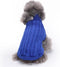 CHBORCHICEN Small Dog Sweaters - Knitted Pet Cat Warm Sweatshirt for Winter (Large, Dark Blue)