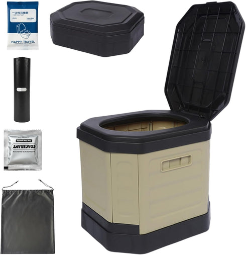 Upgrade Portable Toilet for Adults, Travel Floding Toilet with Lid for Adults
