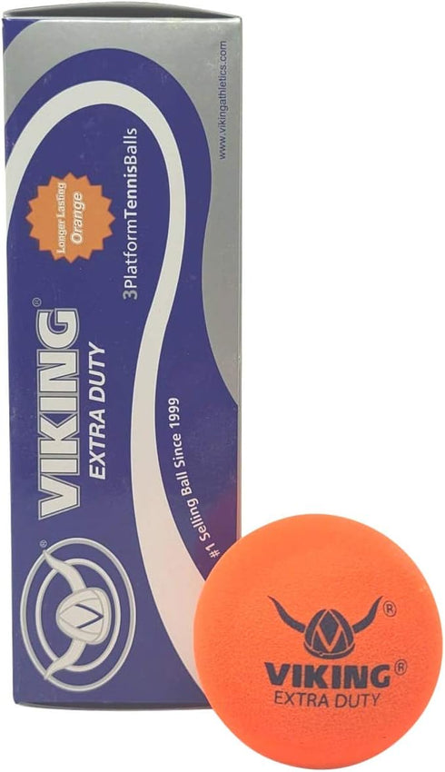 Viking Sports Extra Duty Platform Tennis Ball, Orange, Sleeve of 3