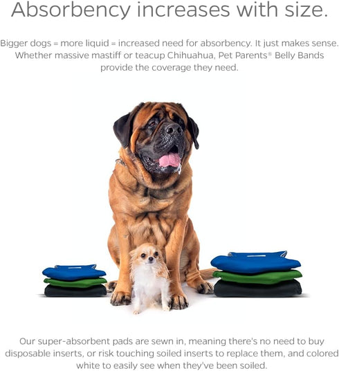 Pet Parents Washable Belly Bands for Dogs (3 Pack) + Durable Extendrs Dog Diapers & Wraps (X-Small, Gentlemen)