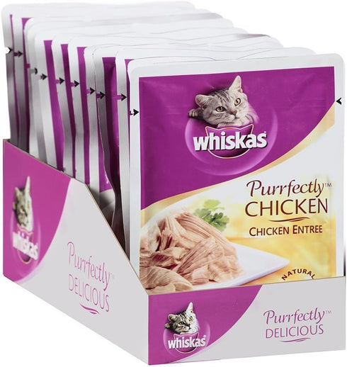Whiskas 3 (24 Count) Purrfectly Chicken Wet Cat Food Chicken Entree Flavor Ounces