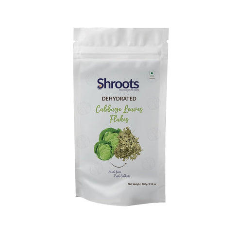 SHROOTS Dehydrated Cabbage Flakes 100gm (3.5oz) Air Dried Vegetable Non-GMO Additive-Free Dried