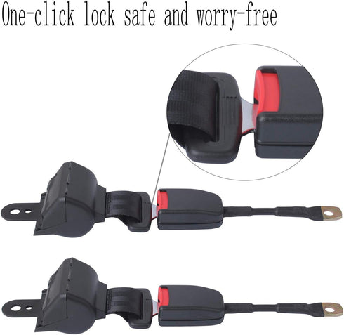Podoy Upgraded Universal Golf Cart Seat Belts Kit, Retractable for E-ZGO TXT & RXV, Set of 2