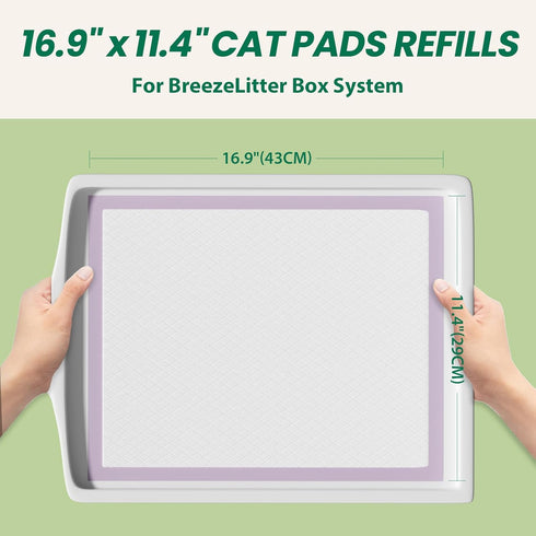 IMMCUTE 16.9" 11.4", 30 2L, Multi-Cat Litter Pads X Ct, Odor Control, Thickened Leak-Proof Pee Pads for Breeze System