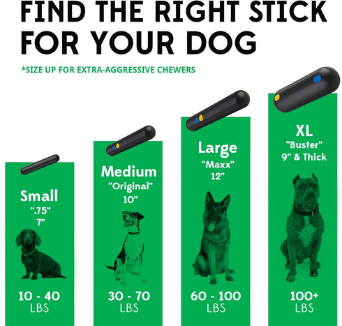 Goughnuts Dog Toys for Aggressive Chewers, Heavy Duty Rubber Stick Toy for Large Breeds