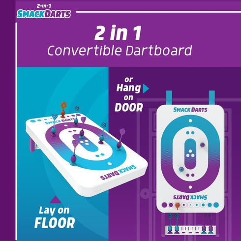 2-in-1 12x24 Setup 6 EastPoint Smack Darts Suction Cup Dartboard Game - in, Multicolor - Easy Door & Floor for Man Cave
