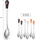 6 Pieces Stainless Steel Pet Food Spoon Set, Cute Cat Claw Silicone Handle (White, Black, Orange)