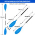 Kayak Paddles Adjustable 88in 4 Piece Oars for Adults with Paddle Leash, Canoe Water Sports