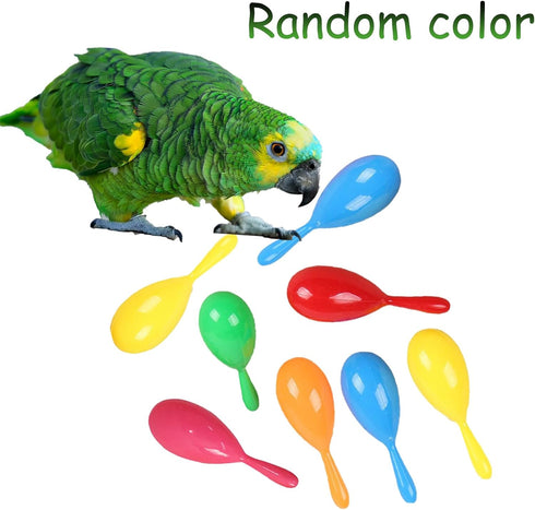 TTFdacai 6 Hammer Pcs Parrot Rattle Shaker Musical Sound Toy Funny Bell Toys Mini Sand Bird Parrot Toys for Chicken