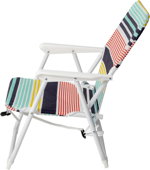 Generic Backpack 5 200Lbs Folding Beach Chair, Portable Camping Chair, Lightweight Chair, Multi-Color Striped